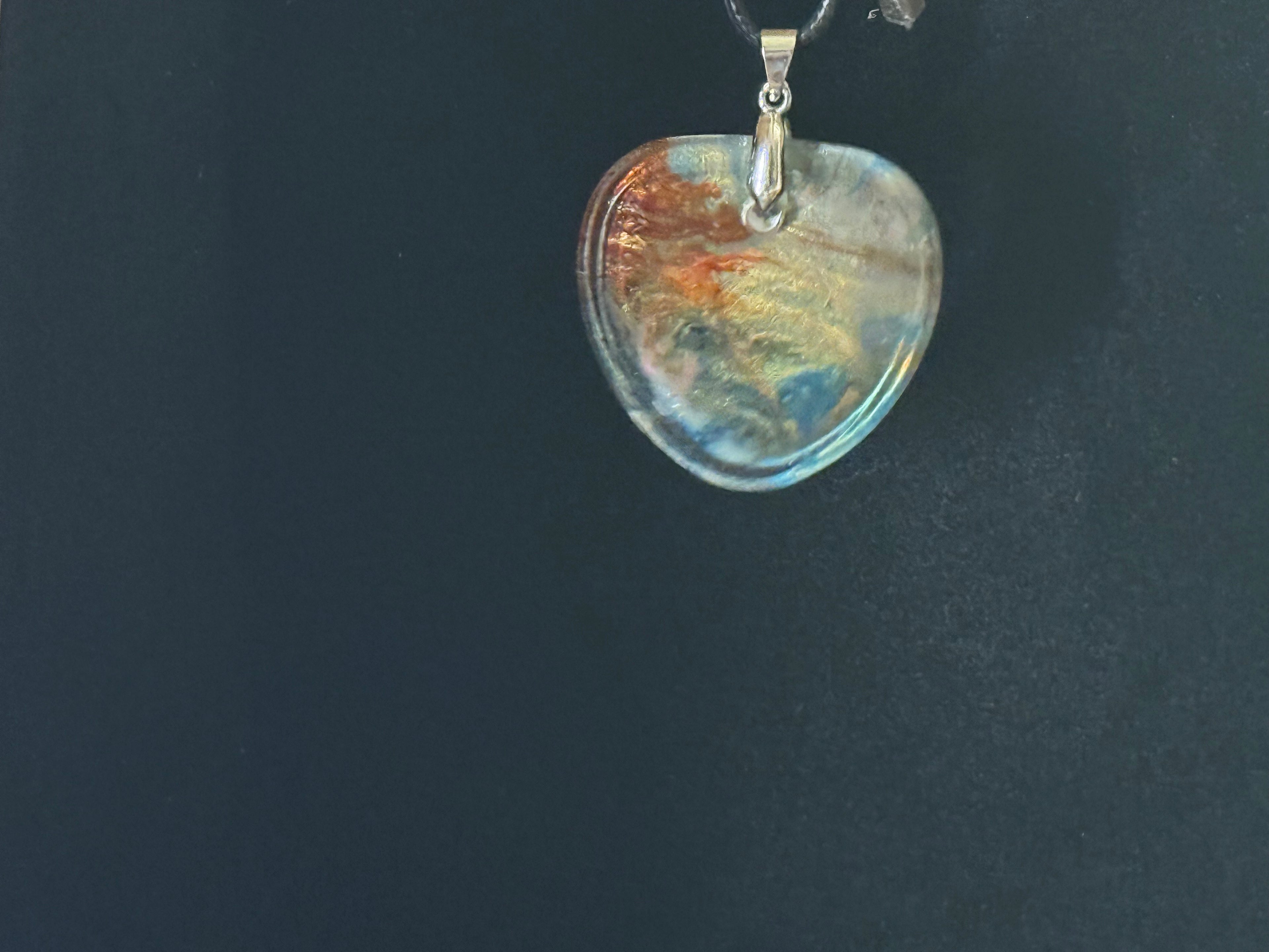 Coral Flower Heart Resin Pendant Necklace