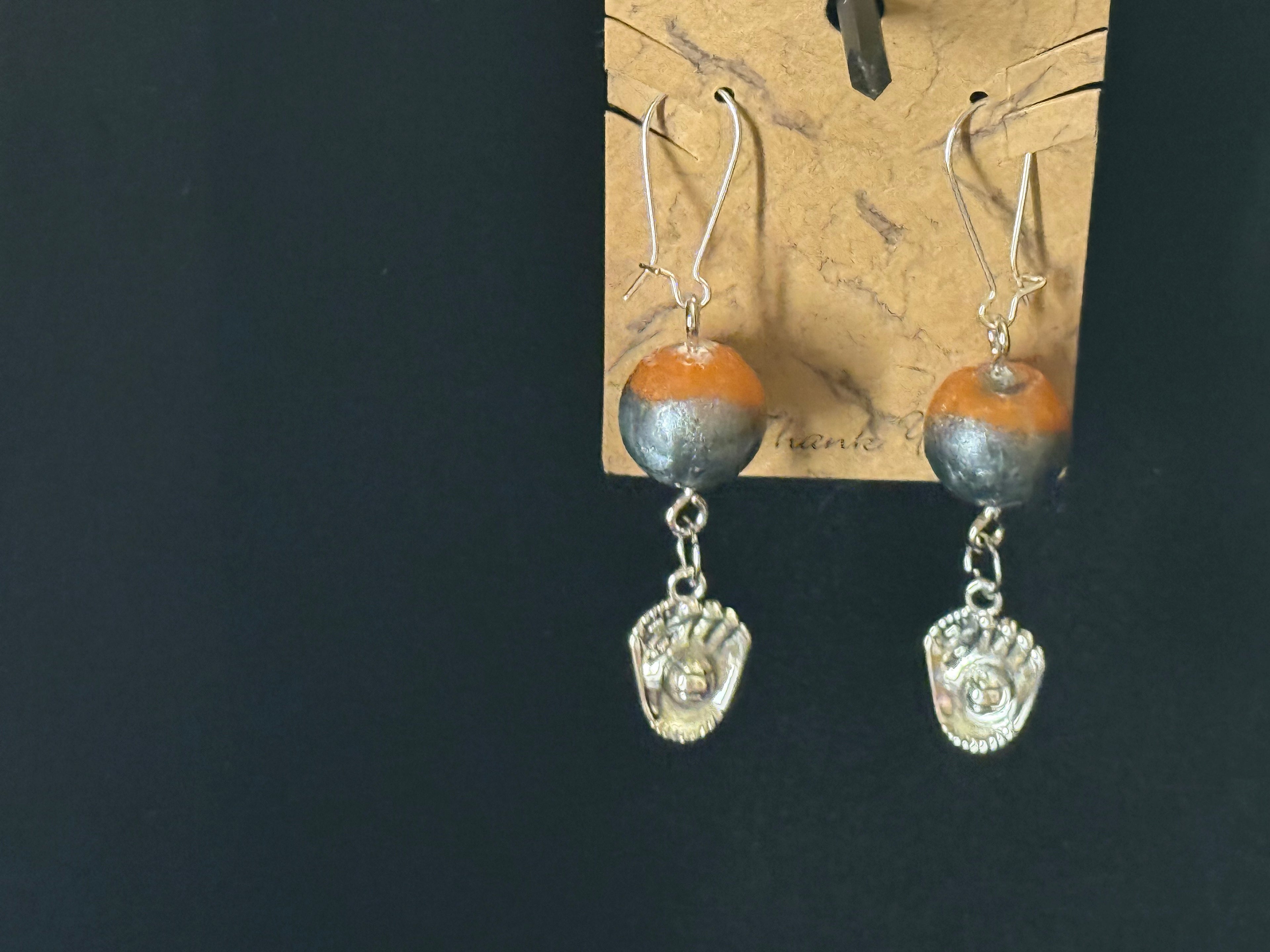 Baseball Glove Charm Earrings - Sports Themed