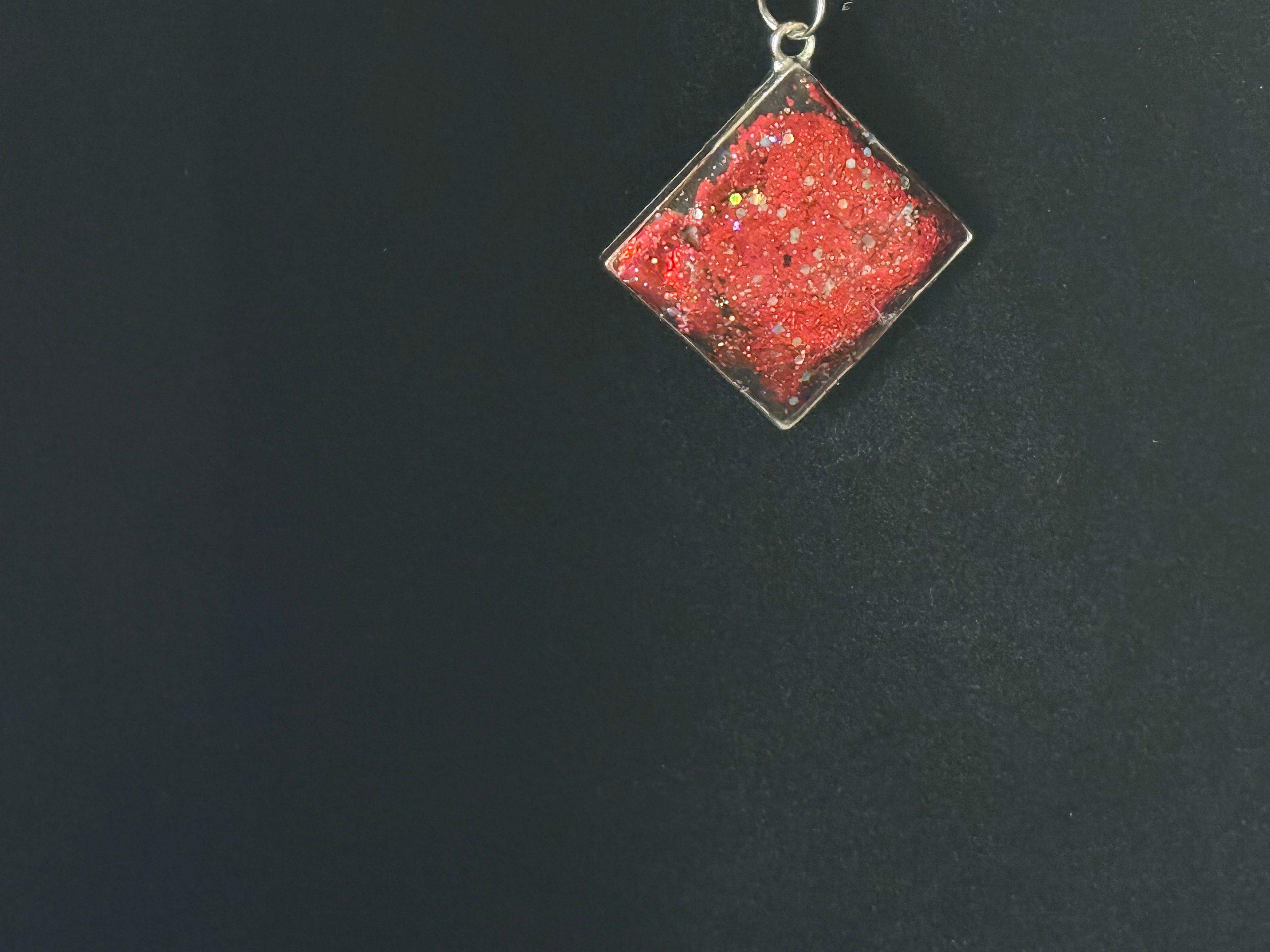 Red Glitter Floral Diamond Resin keychain