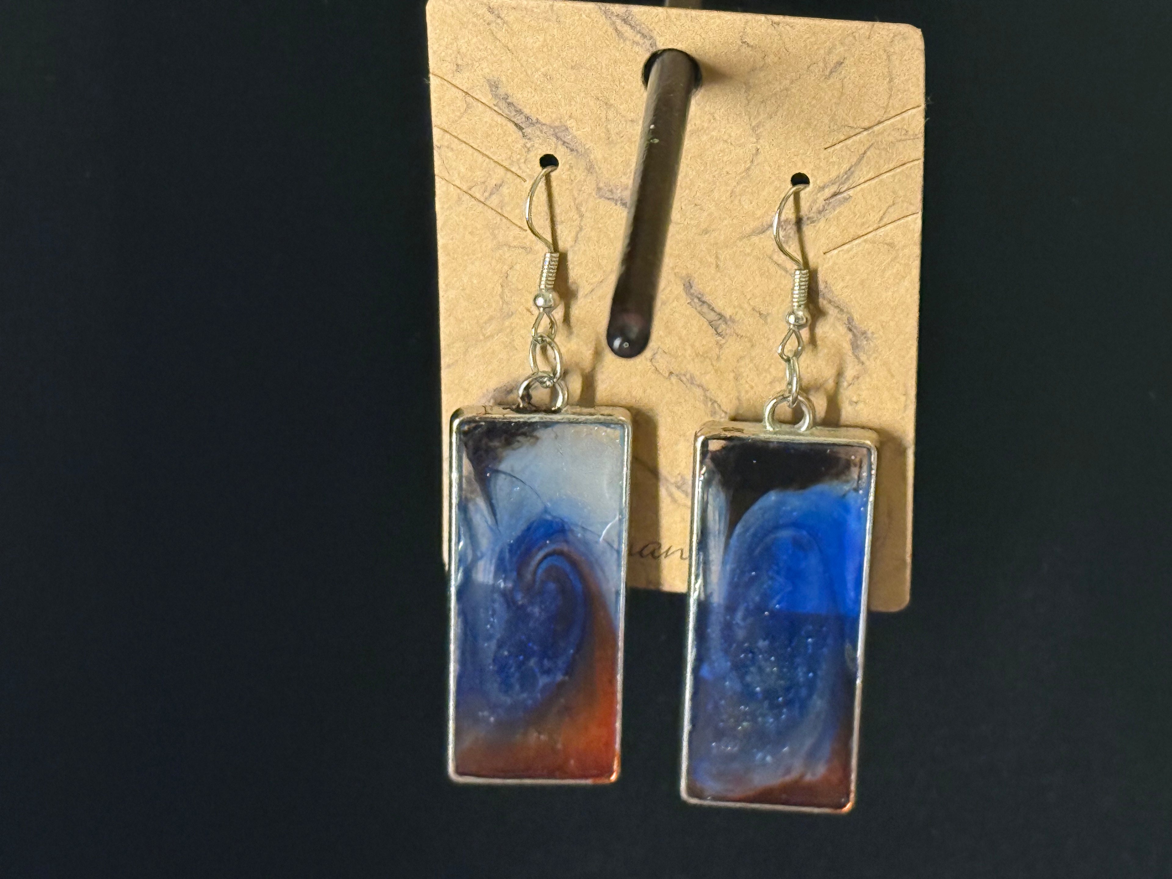 Handcrafted Epoxy Resin Drop Earrings