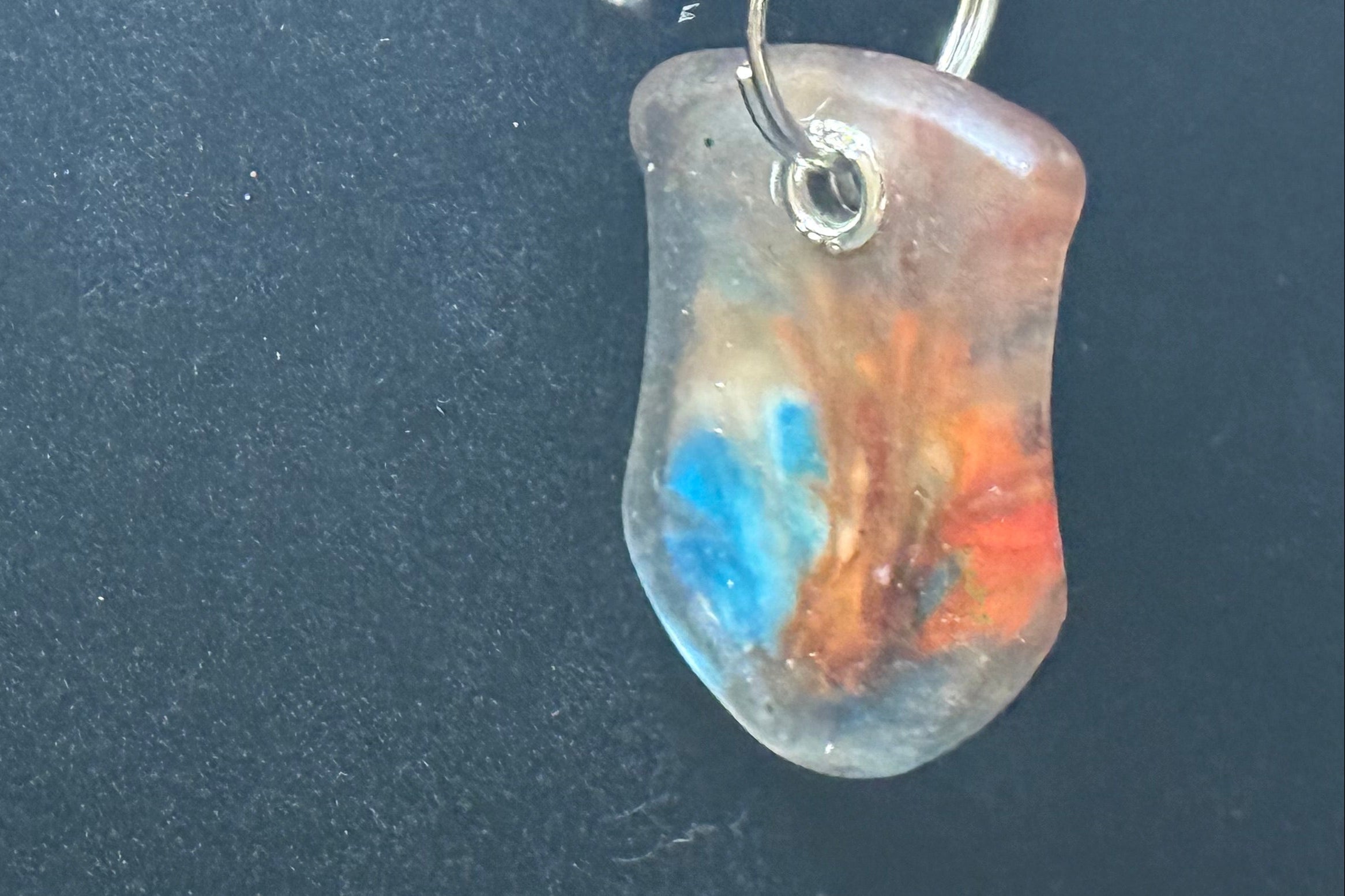 Purple Pansy Detail Resin Keychain