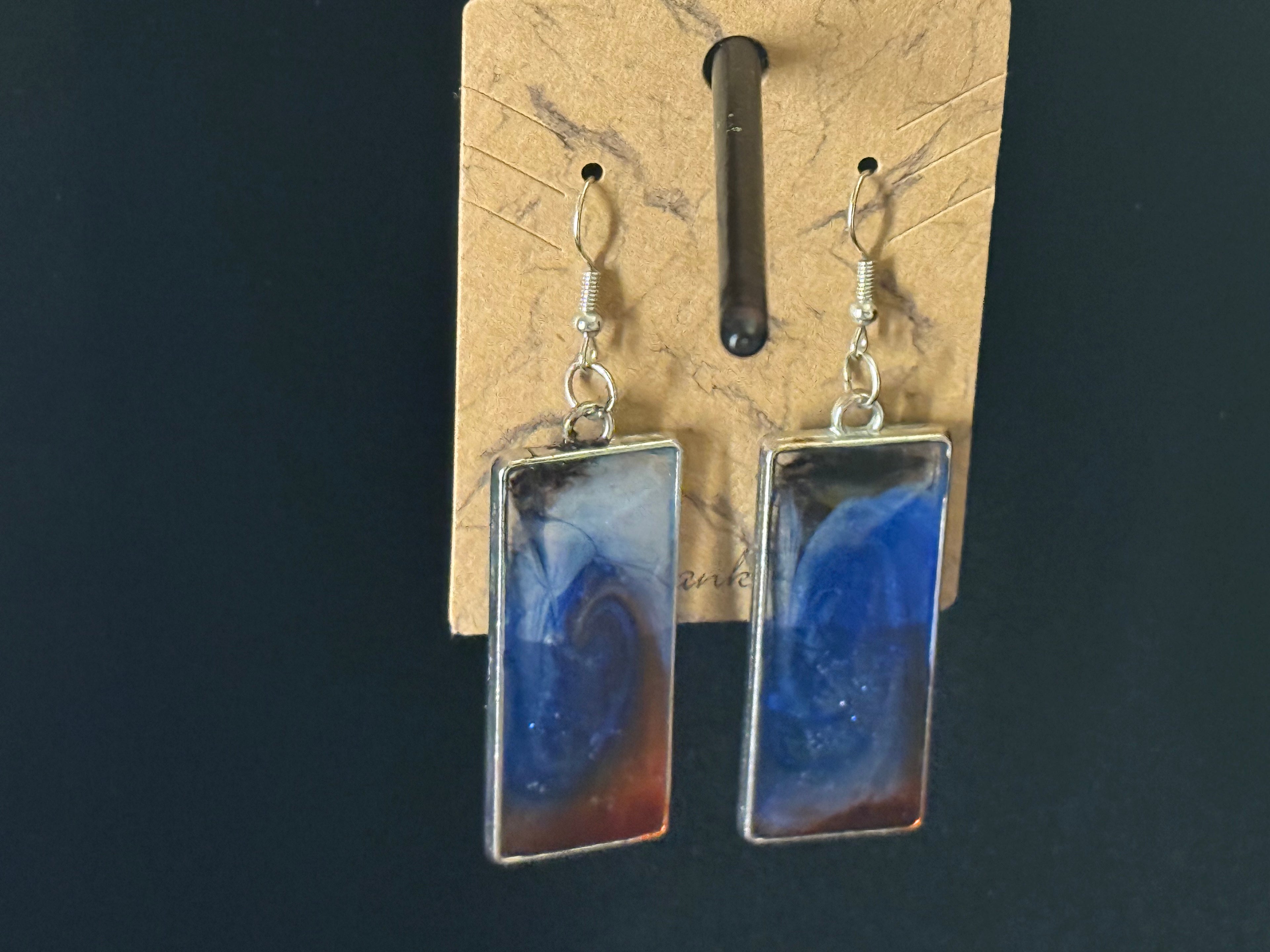 Handcrafted Epoxy Resin Drop Earrings